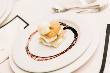 Main dish of a wedding menu