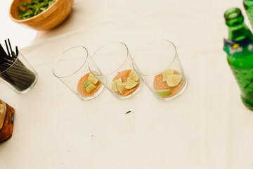 Having a drink at a wedding