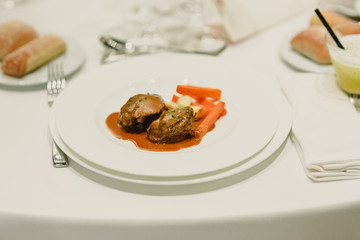 Main dish of a wedding menu