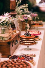 candy bar at a wedding filled with sweets and baubles