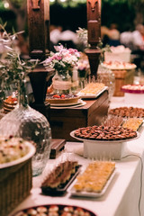 candy bar at a wedding filled with sweets and baubles