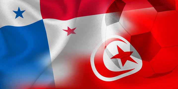 パナマ　チュニジア　 国旗　サッカー 
