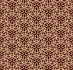Seamless geometric line pattern. Contemporary graphic design. Endless linear texture for wallpaper, pattern fills, web page line background. Monochrome golden brown geometric ornament