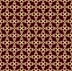 Seamless geometric line pattern. Contemporary graphic design. Endless linear texture for wallpaper, pattern fills, web page line background. Monochrome golden brown geometric ornament