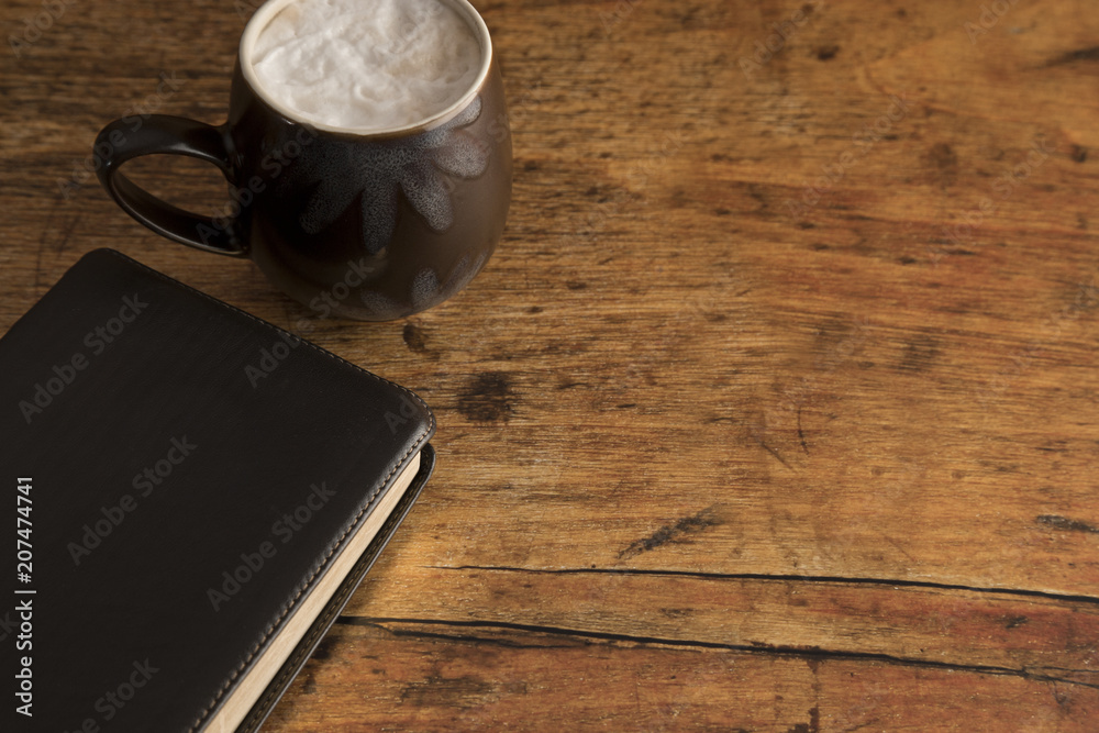 Wall mural bible study on a wooden table