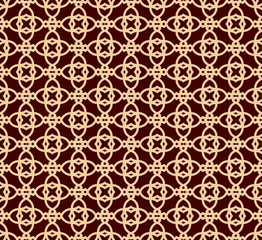 Seamless linear pattern with elegant curved lines and scrolls ornamental wallpaper.