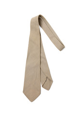 Vintage khaki World War II US Army necktie solated on white
