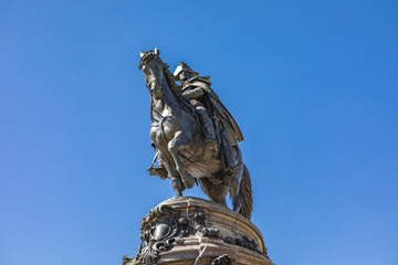 Details from the George Washington Monument in Philadelphia, Pennsylvania. This bronze sculpture...