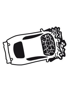 unfall crash totalschaden zerquetscht dellen kaputt sportauto auto raser schnell fahren rennauto flitzer gas geben fahrer tuning design cool clipart