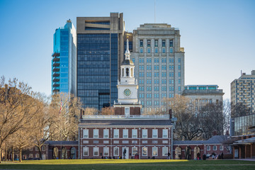 Independence Hall in Philadelphia, PA, where the Declaration of Independence and US Constitution were debated, drafted and signed.