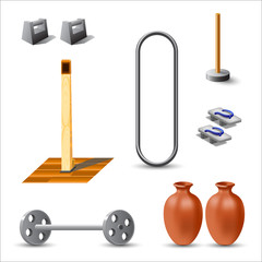 A set of items and adaptations for practicing traditional Okinawa karate.