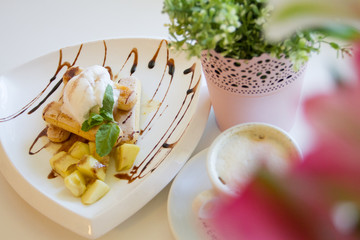 breakfast dessert and coffee