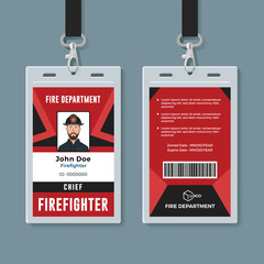 Fototapeta premium Firefighter ID card design template