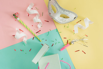 Colorful celebration party background with copy space