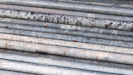 iron pipes of construction site