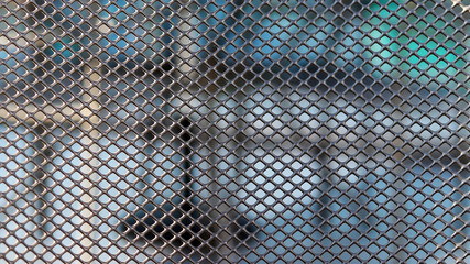 cage metal wire on pale soft background