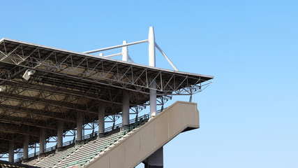 An upstairs grandstand in the stadium.