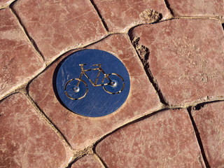 Bicycle bikes lane path logo