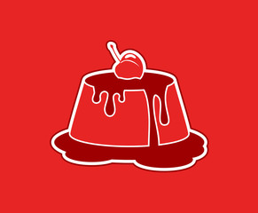 tasty strawberry dessert illustration