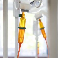 intravenous drip of chemotherapy or saline infusion for for solution of dehidration or another ilness like oncology