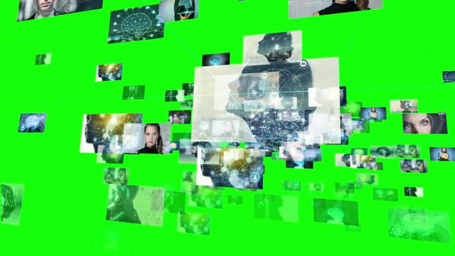 AI・人工知能（合成用グリーンバック ）