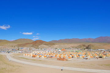Panoramic view over San Antonio de Los Cobres, Argentina, South America