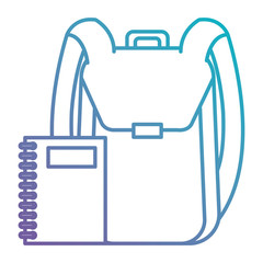 school bag with notebook vector illustration design