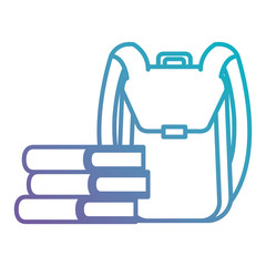 school bag with books vector illustration design