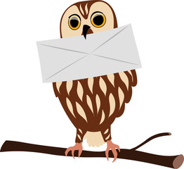 Naklejka premium owl brought a letter