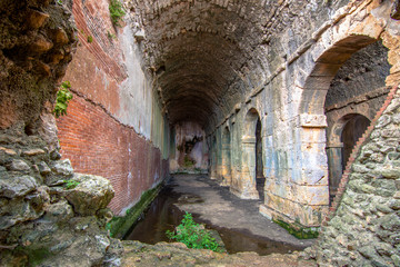 Ancient, Roman cistern in Aptera, Chania  in Crete island, Greece