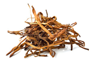 Obraz premium dried day lily on white background.