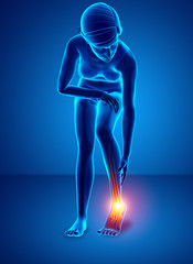 Female foot with ankle pain