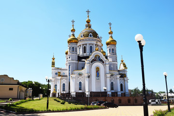 orthodox crosses on gold domes
