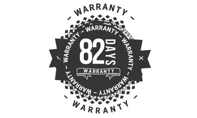 82 days warranty icon vintage rubber stamp guarantee