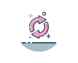 loop icon design illustration,line filled style design, designed for web and app