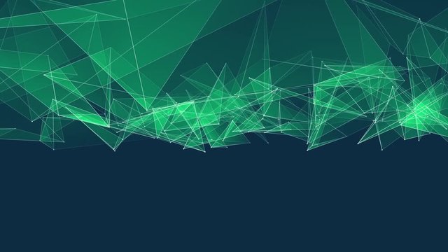 abstract GREEN poligon net connections cloud animation background new quality dynamic technology motion colorful video footage