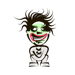 Cool cartoon black monster face.