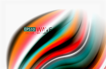 Rainbow color waves, vector blurred abstract background