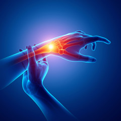 Men Feeling the Wrist Pain