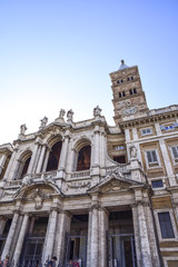 Fototapeta na wymiar Rome, Italy, facade of the Basilica of Saint Mary Major (Santa Maria Maggiore)