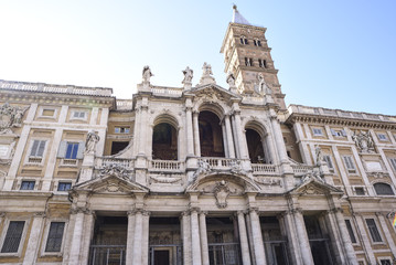 Fototapeta na wymiar Rome, facade of the Basilica of Saint Mary Major (Santa Maria Maggiore)