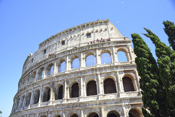 Rome, Italy, Colosseum during a conservative restoration