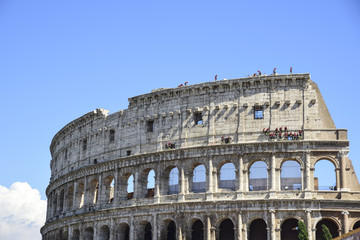 Fototapeta na wymiar Rome, Italy, Colosseum during a conservative restoration