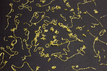 Abstract Gold Splatter paint on a Black background