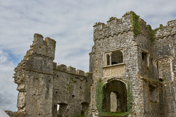 Fototapeta na wymiar Carew Castle in Pembrokeshire, Wales, England, UK