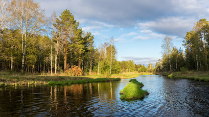летний пейзаж с рекой и лесом, Россия, Урал  © 7ynp100