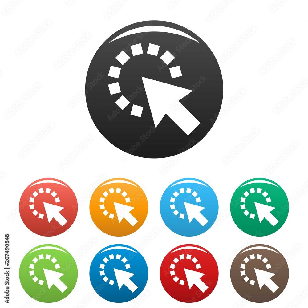 Poster cursor pixel icon. simple illustration of cursor pixel vector icons set color isolated on white