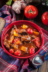 Traditional Hungarian beef goulash
