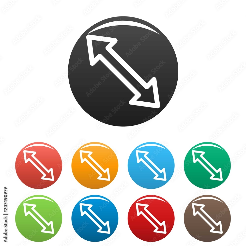 Poster cursor increase element icon. simple illustration of cursor increase element vector icons set color 