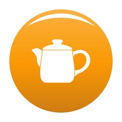 Ceramic kettle icon. Simple illustration of ceramic kettle vector icon for any design orange